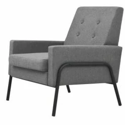 VidaXL Fauteuil Gris clair Acier et tissu 9 VidaXL Fauteuil Gris clair Acier et tissu -Fauteuils Soldes image 2 245522