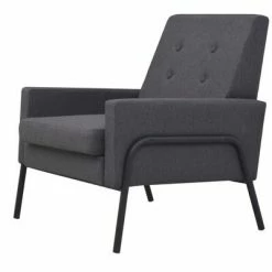 VidaXL Fauteuil Gris foncé Acier et tissu 9 VidaXL Fauteuil Gris foncé Acier et tissu -Fauteuils Soldes image 2 245523
