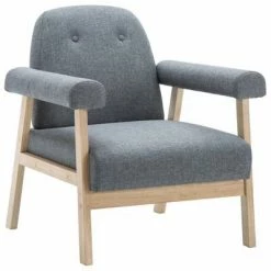 VidaXL Fauteuil Gris clair Tissu
