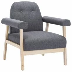 VidaXL Fauteuil Gris foncé Tissu