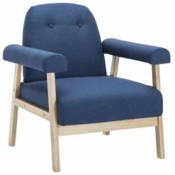 VidaXL Fauteuil Bleu Tissu