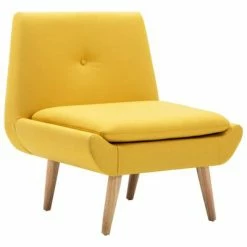 VidaXL Fauteuil sans accoudoirs Jaune Tissu
