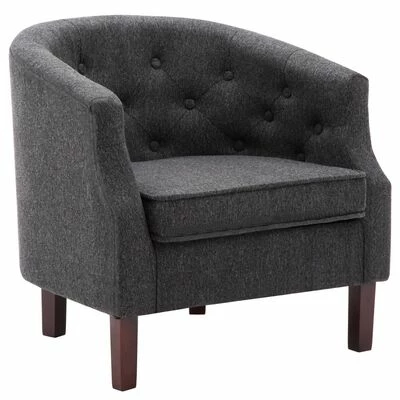 VidaXL Fauteuil Gris foncé Tissu 3 VidaXL Fauteuil Gris foncé Tissu