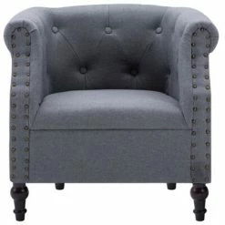 VidaXL Fauteuil Gris clair Tissu 9 VidaXL Fauteuil Gris clair Tissu -Fauteuils Soldes image 2 247006