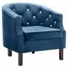 VidaXL Fauteuil Bleu Velours -Fauteuils Soldes image 2 247008