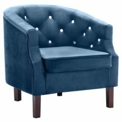 VidaXL Fauteuil Bleu Velours
