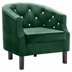 VidaXL Fauteuil Vert Velours