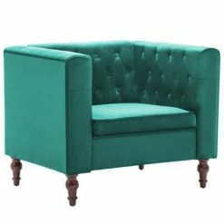 VidaXL Fauteuil Vert Velours