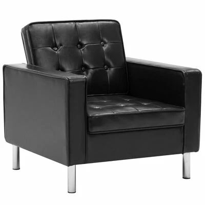 VidaXL Fauteuil Noir Similicuir 3 VidaXL Fauteuil Noir Similicuir
