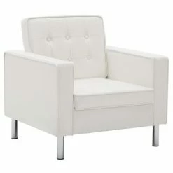 VidaXL Fauteuil Blanc Similicuir