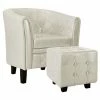 VidaXL Fauteuil avec repose-pied Blanc Similicuir 2 VidaXL Fauteuil avec repose-pied Blanc Similicuir -Fauteuils Soldes image 2 248022