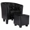 VidaXL Fauteuil avec repose-pied Noir Similicuir -Fauteuils Soldes image 2 248045