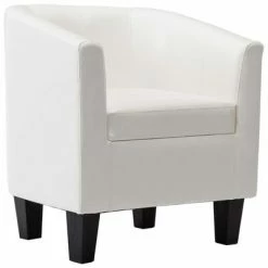 VidaXL Fauteuil Blanc Similicuir