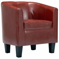 VidaXL Fauteuil Rouge bordeaux Similicuir