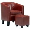 VidaXL Fauteuil avec repose-pied Rouge bordeaux Similicuir -Fauteuils Soldes image 2 248061