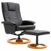VidaXL Fauteuil TV pivotant avec repose-pied Noir Similicuir -Fauteuils Soldes image 2 248439