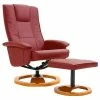 VidaXL Fauteuil TV pivotant avec repose-pied Rouge bordeaux Similicuir