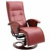 VidaXL Fauteuil TV pivotant Rouge bordeaux Similicuir