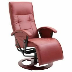 VidaXL Fauteuil TV pivotant Rouge bordeaux Similicuir