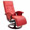 VidaXL Fauteuil TV pivotant Rouge Similicuir