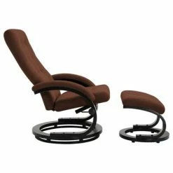 VidaXL Fauteuil inclinable avec repose-pieds Marron Tissu en daim -Fauteuils Soldes image 2 248469