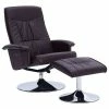 VidaXL Fauteuil inclinable avec repose-pied Marron Similicuir