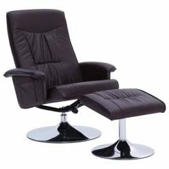 VidaXL Fauteuil inclinable avec repose-pied Marron Similicuir