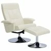 VidaXL Fauteuil inclinable avec repose-pied Crème Similicuir