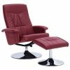 VidaXL Fauteuil inclinable avec repose-pied Rouge bordeaux Similicuir
