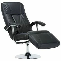 VidaXL Fauteuil TV Noir Similicuir