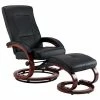 VidaXL Fauteuil inclinable avec repose-pied Noir Similicuir