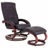 VidaXL Fauteuil inclinable avec repose-pied Marron Similicuir