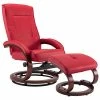 VidaXL Fauteuil inclinable avec repose-pied Rouge Similicuir