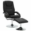 VidaXL Fauteuil inclinable avec repose-pied Noir Similicuir