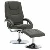 VidaXL Fauteuil inclinable avec repose-pied Gris Similicuir