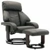 VidaXL Fauteuil TV avec repose-pied Gris Similicuir