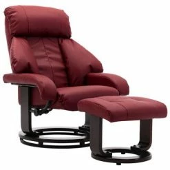 VidaXL Fauteuil TV avec repose-pied Rouge bordeaux Similicuir