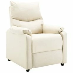 VidaXL Fauteuil TV Crème Tissu