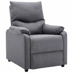 VidaXL Fauteuil TV Gris clair Tissu