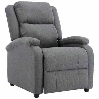 VidaXL Fauteuil inclinable TV Gris foncé Tissu 3 VidaXL Fauteuil inclinable TV Gris foncé Tissu
