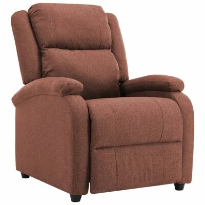 VidaXL Fauteuil inclinable TV Marron Tissu 3 VidaXL Fauteuil inclinable TV Marron Tissu