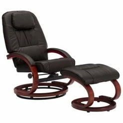 VidaXL Fauteuil inclinable avec repose-pied Marron Similicuir