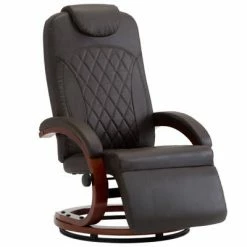 VidaXL Fauteuil inclinable TV Marron Similicuir