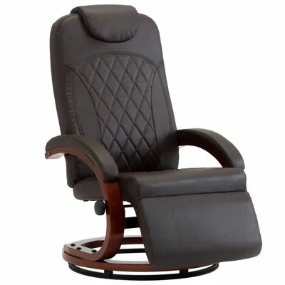 VidaXL Fauteuil inclinable TV Marron Similicuir 3 VidaXL Fauteuil inclinable TV Marron Similicuir
