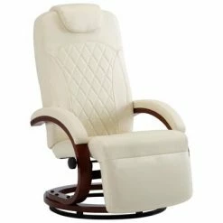 VidaXL Fauteuil inclinable TV Blanc cassé Similicuir