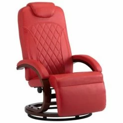 VidaXL Fauteuil inclinable TV Rouge Similicuir