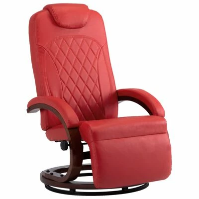 VidaXL Fauteuil inclinable TV Rouge Similicuir 3 VidaXL Fauteuil inclinable TV Rouge Similicuir