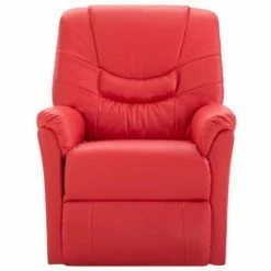 VidaXL Chaise inclinable Rouge Similicuir -Fauteuils Soldes image 2 248981
