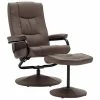 VidaXL Fauteuil TV avec repose-pied Marron Similicuir