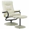 VidaXL Fauteuil TV avec repose-pied Crème Similicuir -Fauteuils Soldes image 2 249299